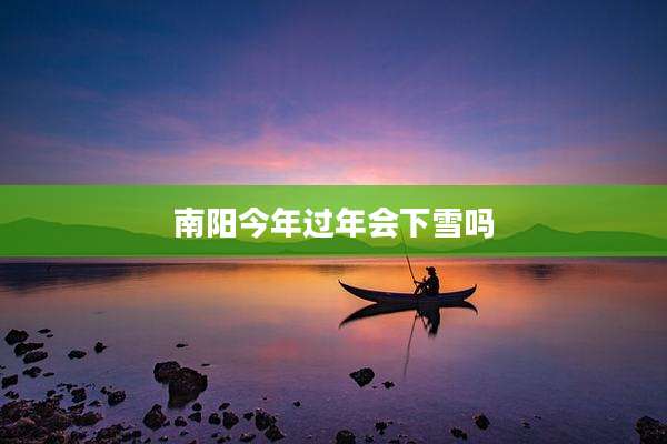 南阳今年过年会下雪吗