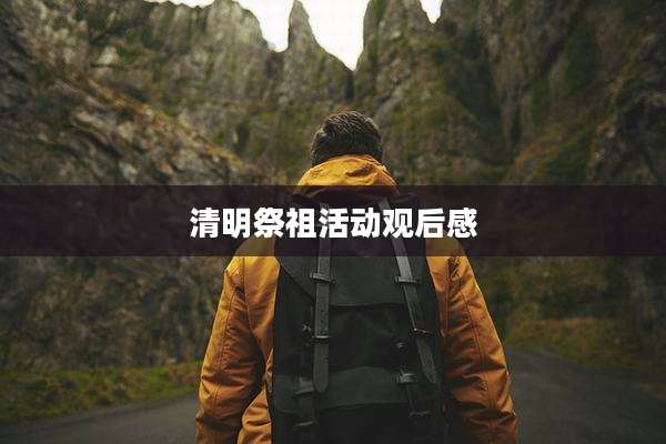 清明祭祖活动观后感