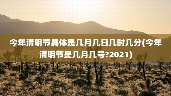 今年清明节具体是几月几日几时几分(今年清明节是几月几号?2021)