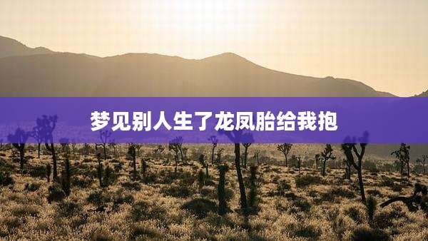 梦见别人生了龙凤胎给我抱