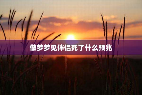 做梦梦见伴侣死了什么预兆