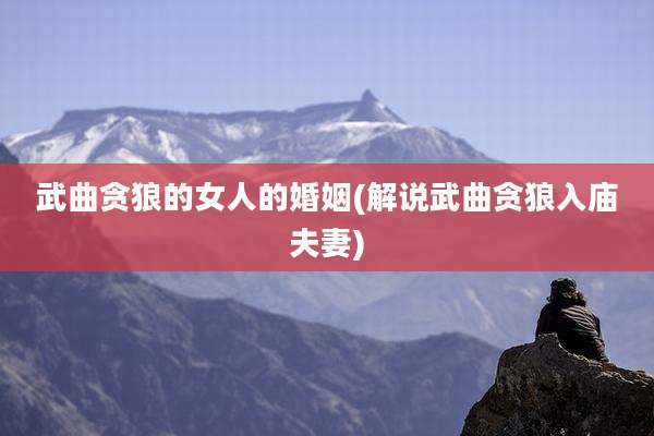 武曲贪狼的女人的婚姻(解说武曲贪狼入庙夫妻)