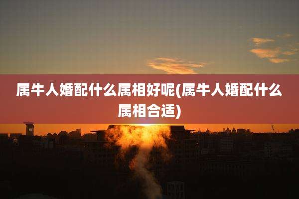 属牛人婚配什么属相好呢(属牛人婚配什么属相合适)