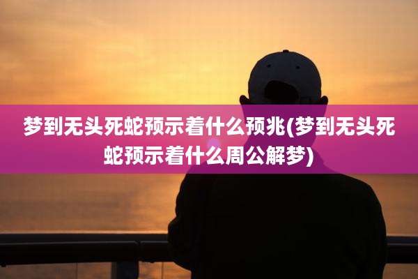 梦到无头死蛇预示着什么预兆(梦到无头死蛇预示着什么周公解梦)