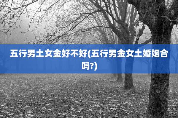 五行男土女金好不好(五行男金女土婚姻合吗?)