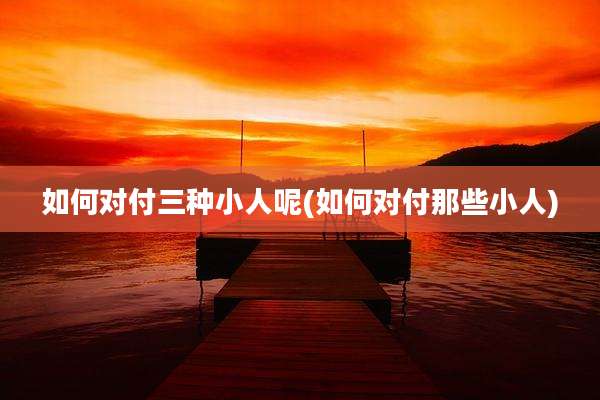 如何对付三种小人呢(如何对付那些小人)