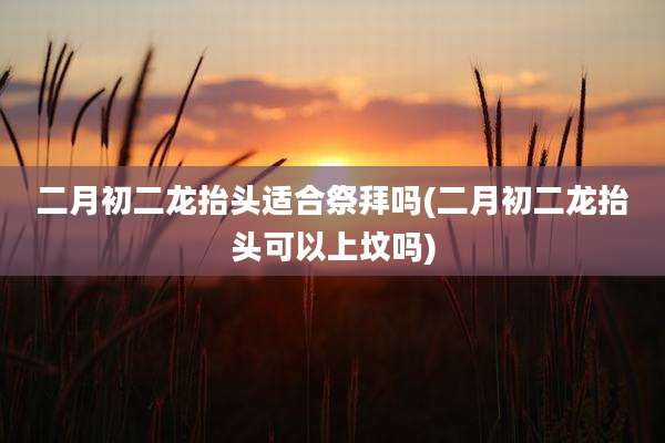 二月初二龙抬头适合祭拜吗(二月初二龙抬头可以上坟吗)