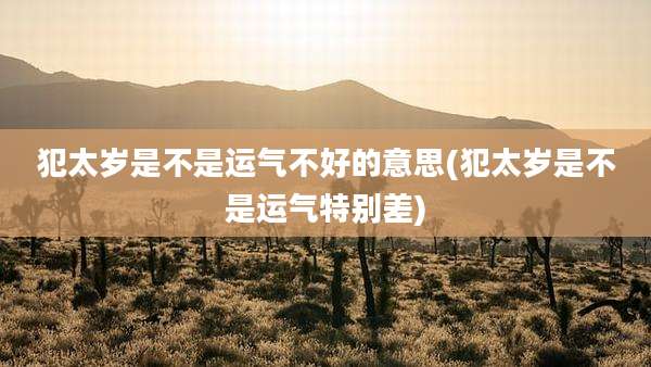 犯太岁是不是运气不好的意思(犯太岁是不是运气特别差)