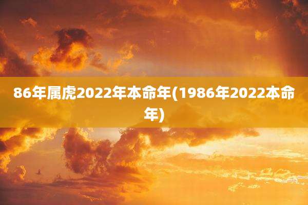 86年属虎2022年本命年(1986年2022本命年)