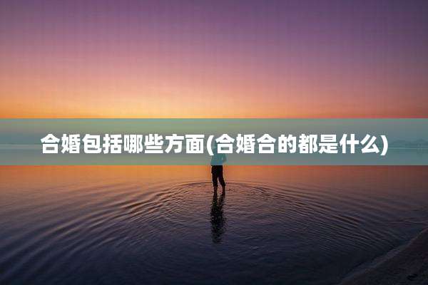 合婚包括哪些方面(合婚合的都是什么)