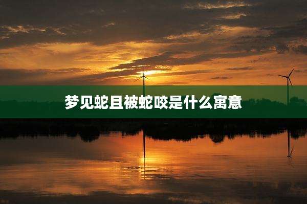 梦见蛇且被蛇咬是什么寓意