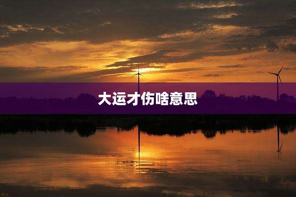 大运才伤啥意思