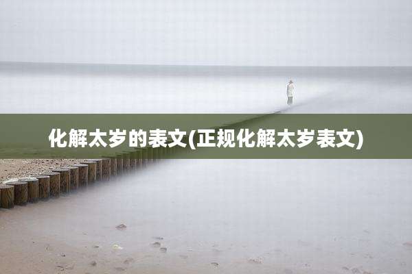 化解太岁的表文(正规化解太岁表文)