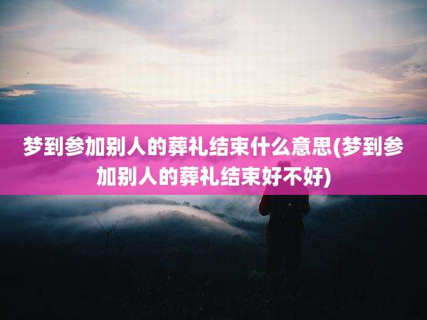 梦到参加别人的葬礼结束什么意思(梦到参加别人的葬礼结束好不好)