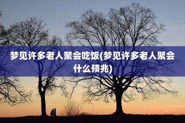 梦见许多老人聚会吃饭(梦见许多老人聚会什么预兆)