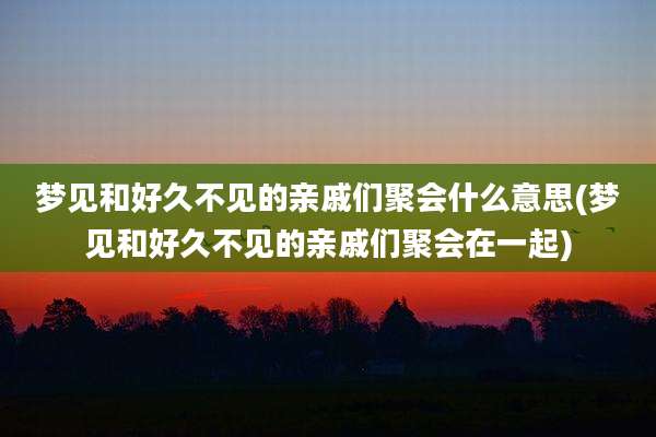 梦见和好久不见的亲戚们聚会什么意思(梦见和好久不见的亲戚们聚会在一起)