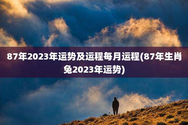 87年2023年运势及运程每月运程(87年生肖兔2023年运势)