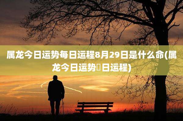 属龙今日运势每日运程8月29日是什么命(属龙今日运势毎日运程)