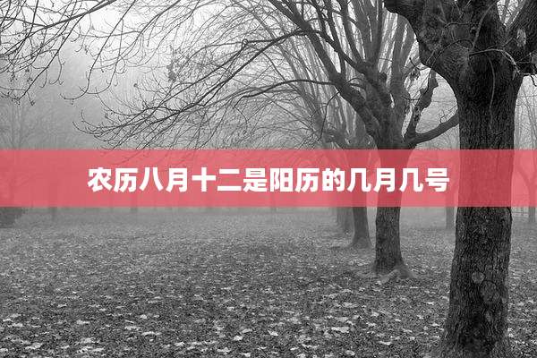农历八月十二是阳历的几月几号