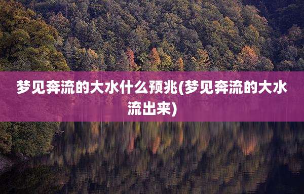 梦见奔流的大水什么预兆(梦见奔流的大水流出来)