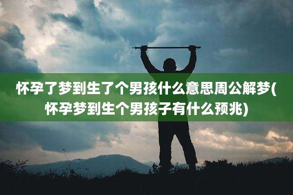 怀孕了梦到生了个男孩什么意思周公解梦(怀孕梦到生个男孩子有什么预兆)
