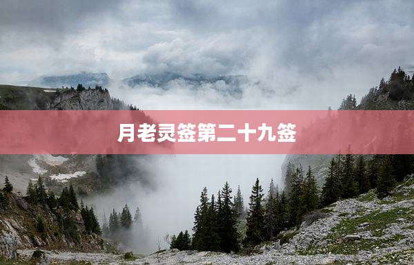 月老灵签第二十九签