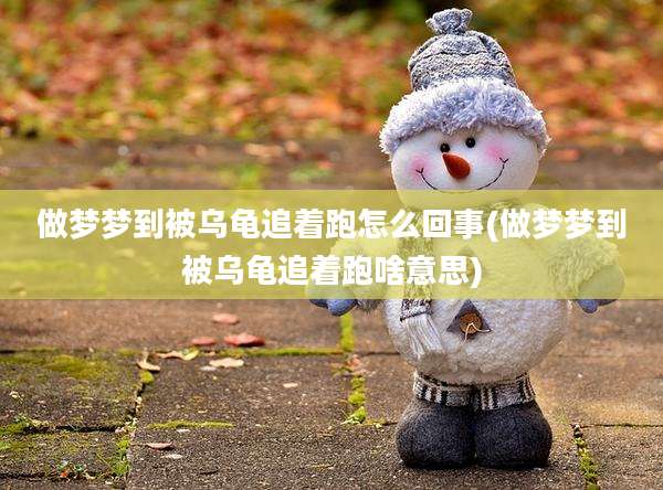 做梦梦到被乌龟追着跑怎么回事(做梦梦到被乌龟追着跑啥意思)