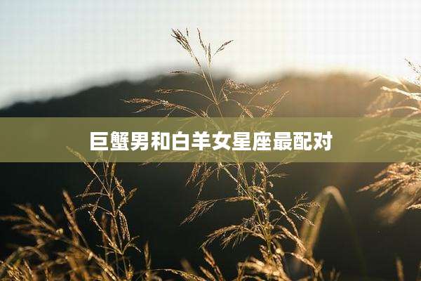 巨蟹男和白羊女星座最配对