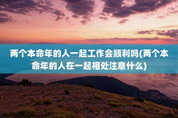 两个本命年的人一起工作会顺利吗(两个本命年的人在一起相处注意什么)