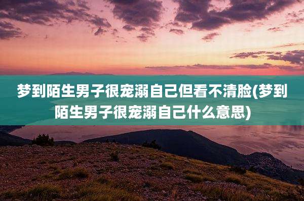 梦到陌生男子很宠溺自己但看不清脸(梦到陌生男子很宠溺自己什么意思)