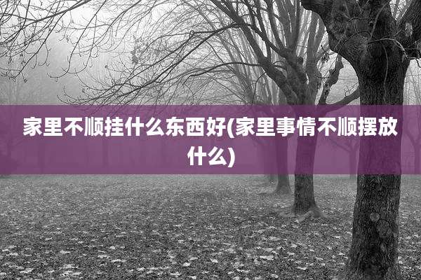 家里不顺挂什么东西好(家里事情不顺摆放什么)