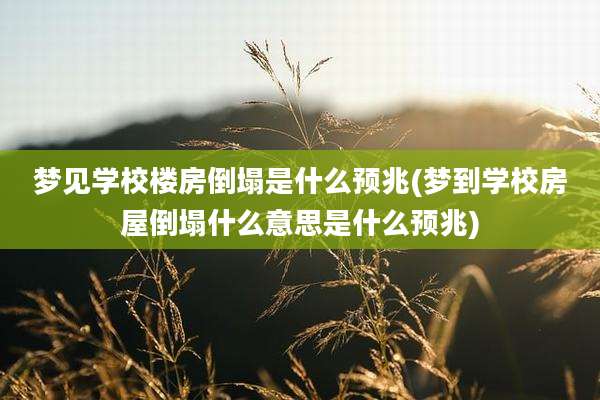 梦见学校楼房倒塌是什么预兆(梦到学校房屋倒塌什么意思是什么预兆)