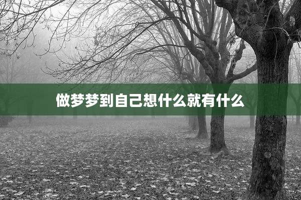 做梦梦到自己想什么就有什么