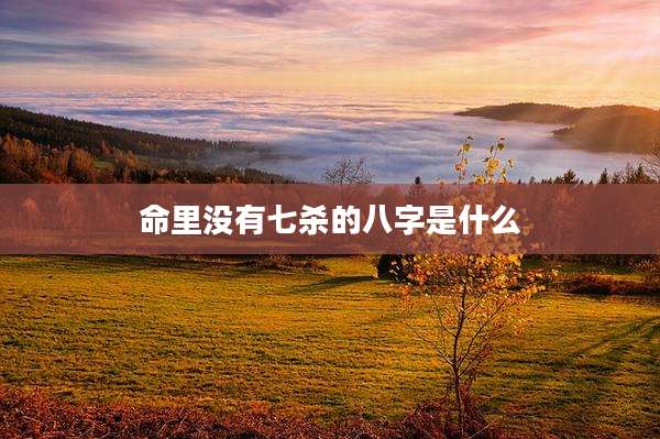 命里没有七杀的八字是什么