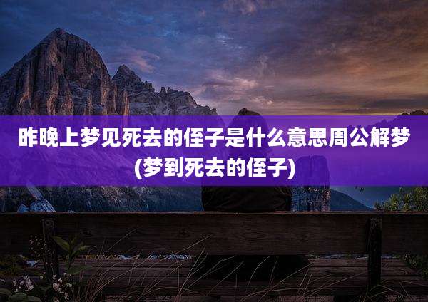 昨晚上梦见死去的侄子是什么意思周公解梦(梦到死去的侄子)