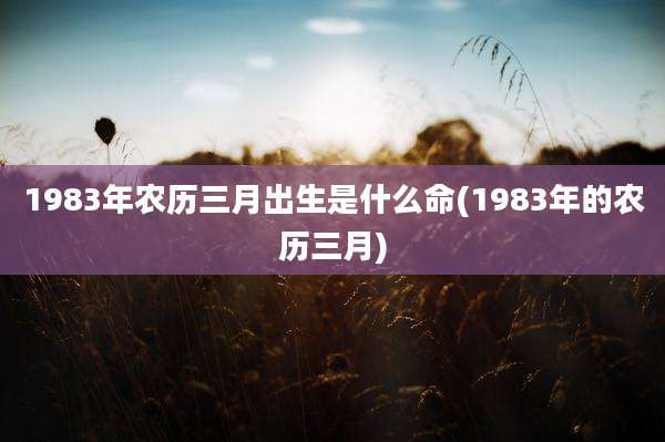 1983年农历三月出生是什么命(1983年的农历三月)
