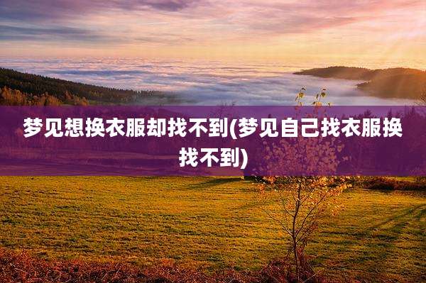 梦见想换衣服却找不到(梦见自己找衣服换找不到)