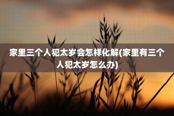 家里三个人犯太岁会怎样化解(家里有三个人犯太岁怎么办)