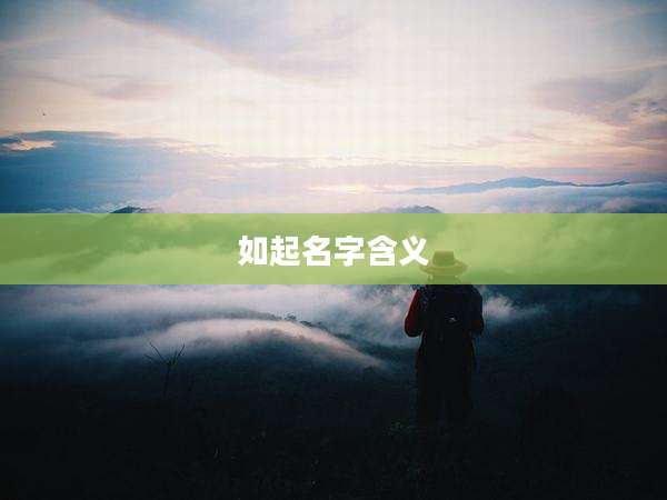如起名字含义