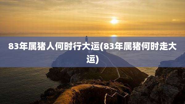 83年属猪人何时行大运(83年属猪何时走大运)