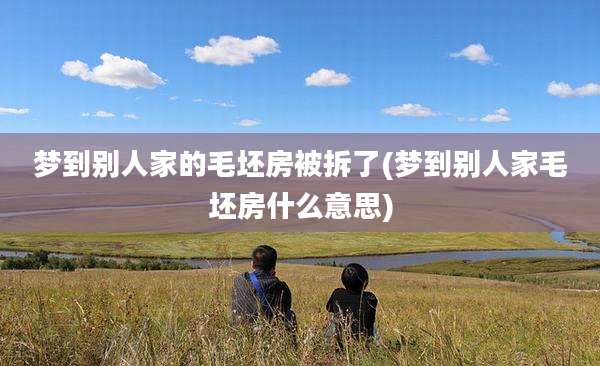 梦到别人家的毛坯房被拆了(梦到别人家毛坯房什么意思)