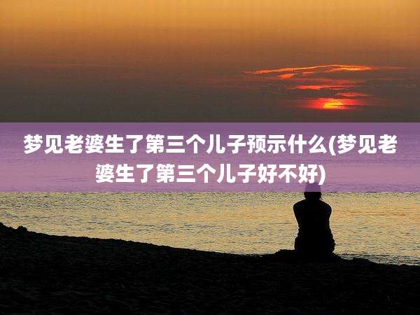 梦见老婆生了第三个儿子预示什么(梦见老婆生了第三个儿子好不好)