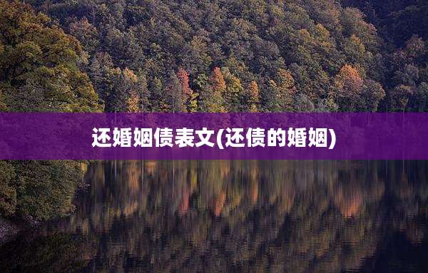 还婚姻债表文(还债的婚姻)