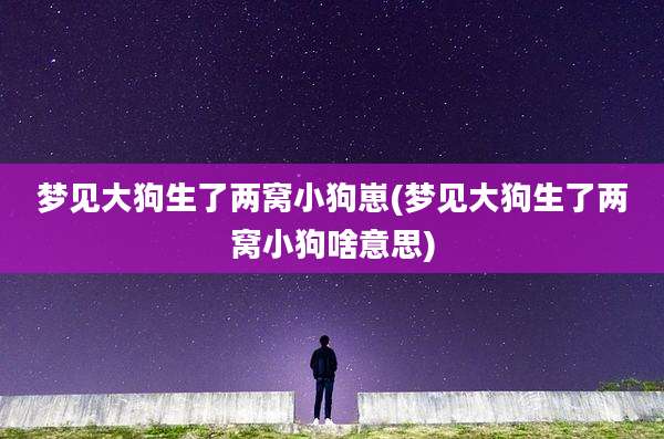 梦见大狗生了两窝小狗崽(梦见大狗生了两窝小狗啥意思)
