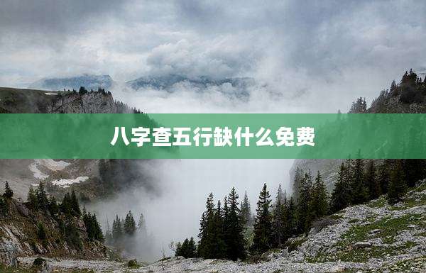 八字查五行缺什么免费