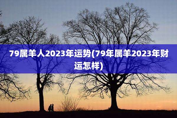 79属羊人2023年运势(79年属羊2023年财运怎样)
