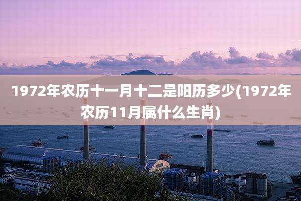 1972年农历十一月十二是阳历多少(1972年农历11月属什么生肖)
