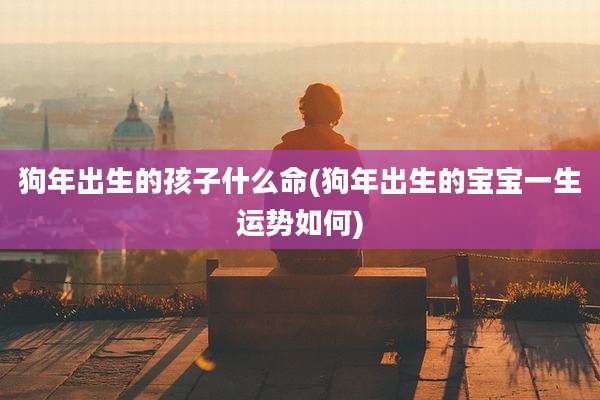 狗年出生的孩子什么命(狗年出生的宝宝一生运势如何)