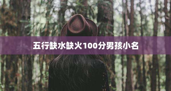 五行缺水缺火100分男孩小名