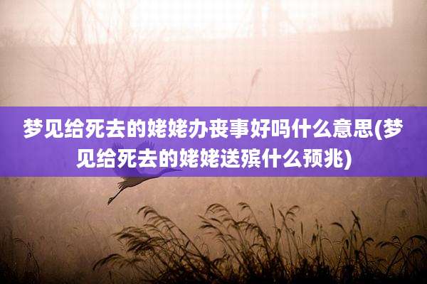 梦见给死去的姥姥办丧事好吗什么意思(梦见给死去的姥姥送殡什么预兆)